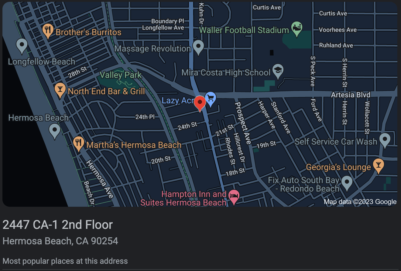 The location of the company