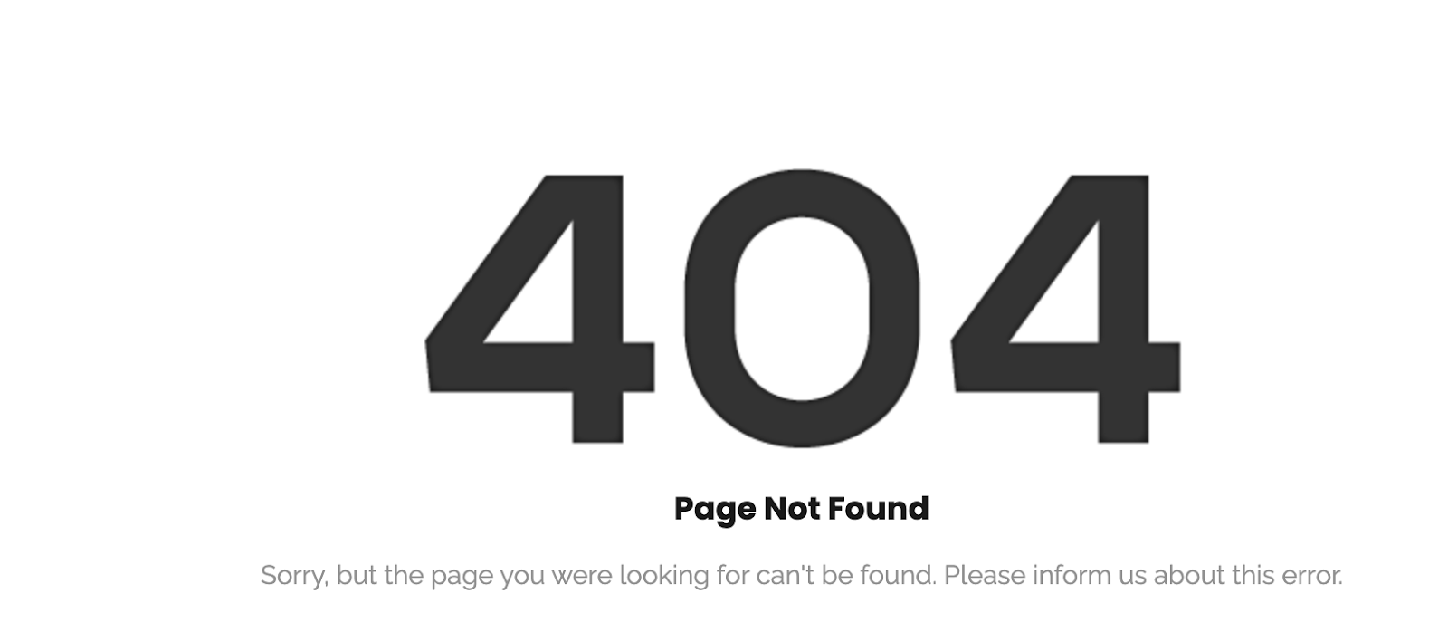 Photo showing that when you press the resources, it takes you to an error page